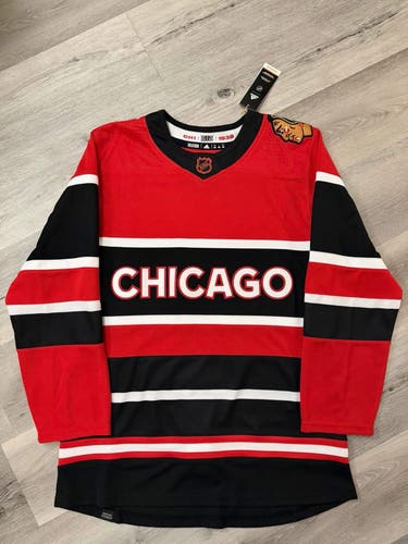 Blackhawks Reverse Retro 'Chicago' Adidas Jersey Blank - 46