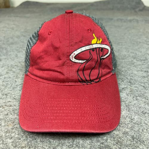 Miami Heat Mens Hat Snapback Red Gray Trucker Adidas Basketball NBA Cap Logo