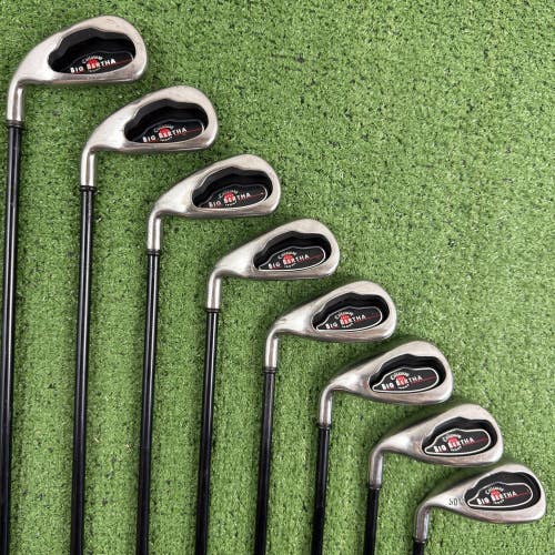 Callaway Big Bertha 2004 Iron Set 4-PW GW RCH 75i Graphite Regular Left Handed