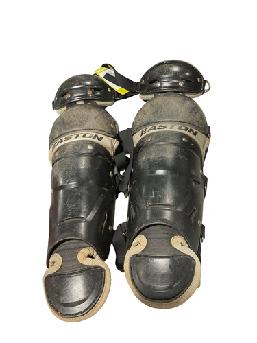 Used Easton BLACK SHIN GUARDS Catchers Leg Guards Black Intermed 11834-S000058216