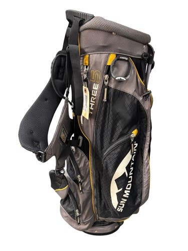 Used Sun Mountain THREE 5 Mens Stand Bag Black And Gold 11835-S000210537