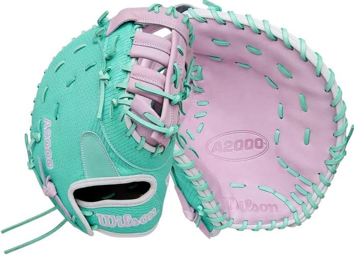 Used Wilson A2000 FP1620 BB/SB First Base RH Throw Turquoise 12 1/2" 11835-S000213656