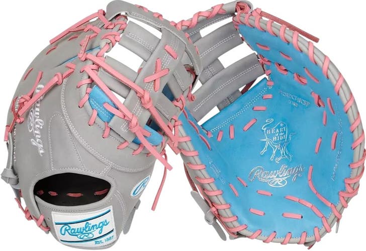 Used Rawlings PRORDCT-10CBP BB/SB First Base RH Throw Grey And Pink 13" 11835-S000213654