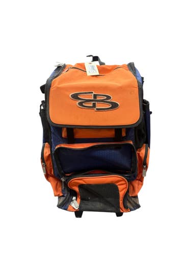 Used BoomBah BOOMBAH WHEELED BAG BB/SB Player Wheeled Bag Navy Blue And Orange 11835-S000213652