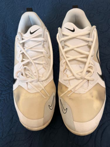 White Men's Size M 12.0 (W 13.0) Adult Nike Mike trout Metal Cleats (Used)