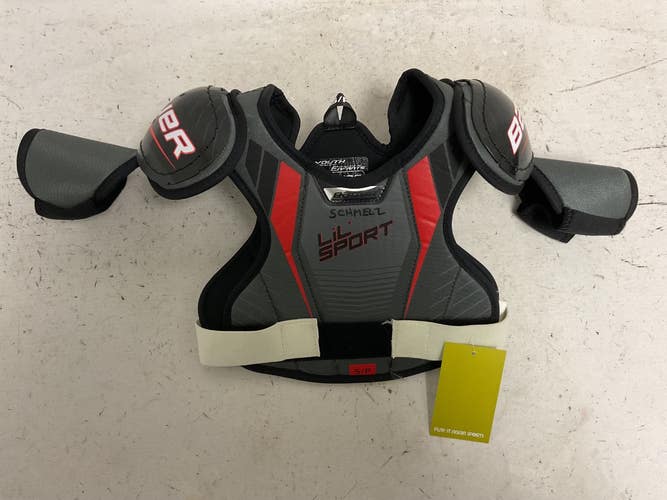 Used Bauer LIL SPORT Youth Shoulder Pads Black And Red SM 11855-S000211468