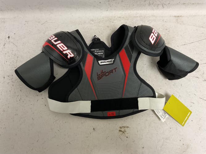 Used Bauer LIL SPORT Youth Shoulder Pads Black And Red LG 11855-S000211467