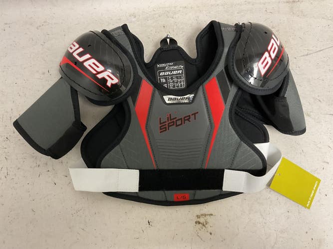 Used Bauer LIL SPORT Youth Shoulder Pads Black And Red LG 11855-S000211466