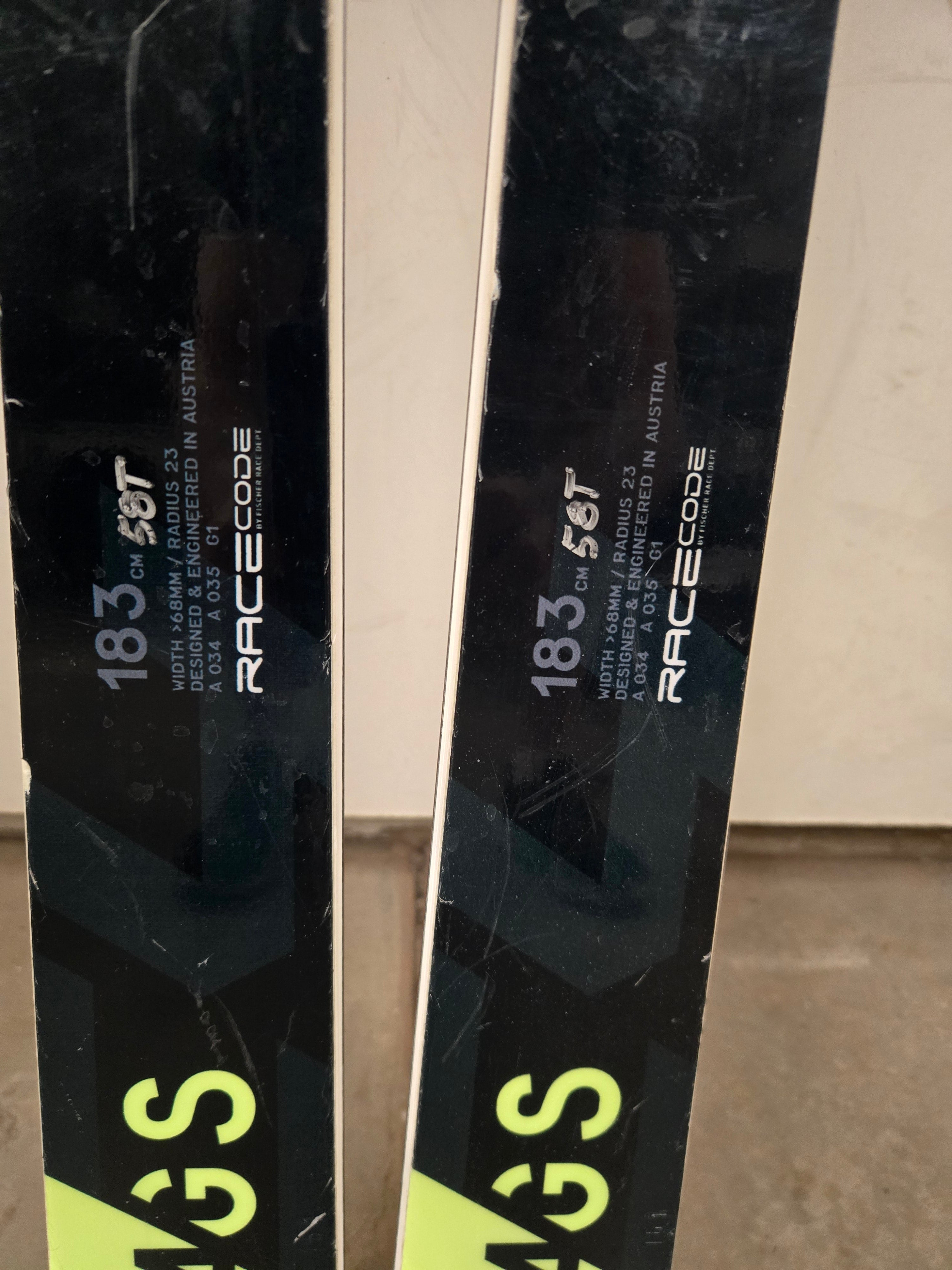 Unisex Fischer Racing 183 cm RC4 GS Skis Without Bindings (Used