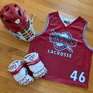 Detroit Mercy Titans Lacrosse New Helmet, Jersey and Gloves