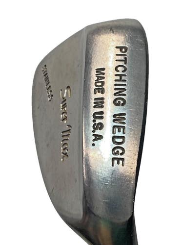 Super Max Pitching Wedge Made In USA Stiff Steel 34" RH Vintage Grip Has Wear