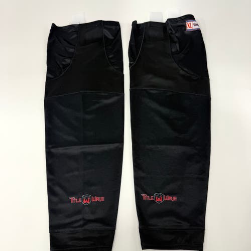 New Black Tidal Wave Socks with Velcro | Senior XL | AB226