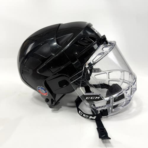 Used Black CCM FL40 Helmet with CCM Bubble | Senior Medium | AB223