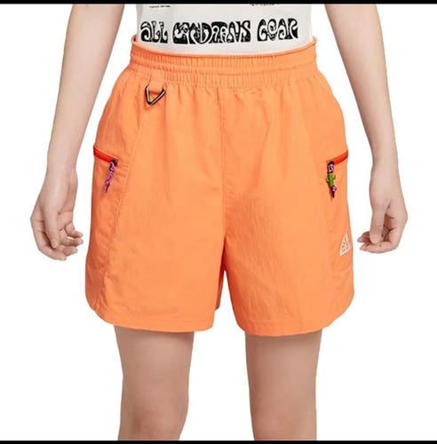 Women's Nike ACG "Death Bloom" Shorts in Orange | HV6387-833 Sz XL