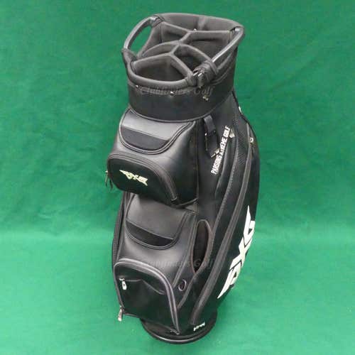 PXG Deluxe Black/White 6-Way Golf Cart Bag w/ Raincover