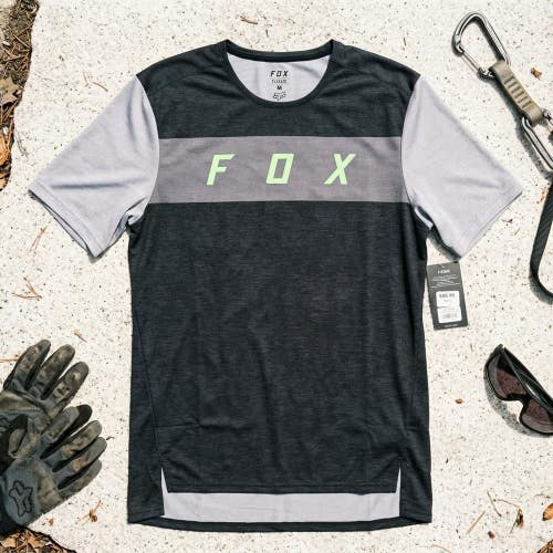 Fox Racing Flexair Arcadia Men's M MTB Jersey Black Short Sleeve TruDri Bike NWT