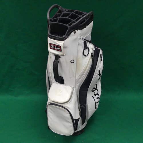 Titleist Cart 14 White/Black 14-Way Golf Cart Bag w/ Raincover *READ*