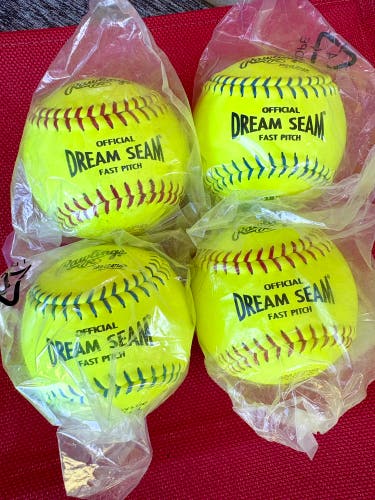 Softball 4 Pack (New) Official Dream Seam 12” Fastpitch softballs