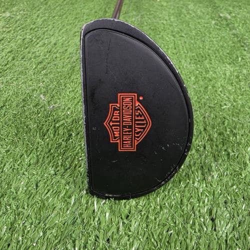 Harley Davidson Motorcycles Black Orange Mallet Golf Putter RH 35.5"