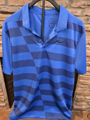 Royal Blue/Navy Striped Golf Men's Nike Shirt (Used)