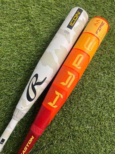 Easton Hype Fire + Rawlings Icon 2025 USSSA Bat Combo (-10)