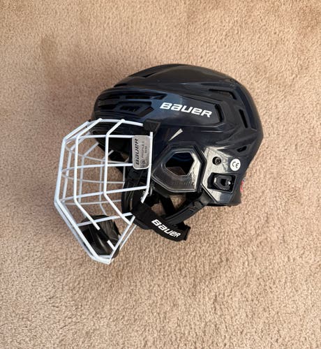 Bauer Re-Akt 150 Hockey Helmet Combo with Profile II Cage | Navy Blue (HECC Certified)