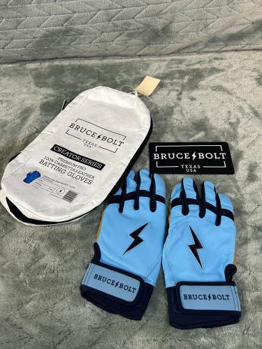 Blue Medium Bruce Bolt Bader Batting Gloves (Used)