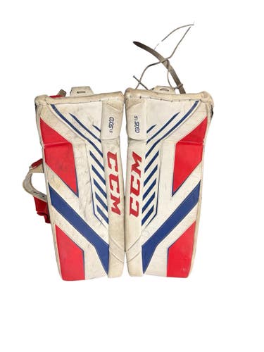Used CCM AXIS 1.5 Goalie Leg Pads Inter Red 28" 10299-S000312034