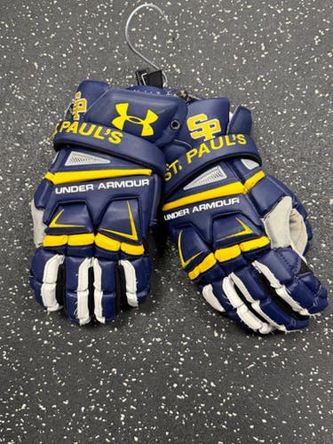 Used Under Armour ST PAULS Lacrosse Gloves Mens Navy Blue 13" 11849-S000038567