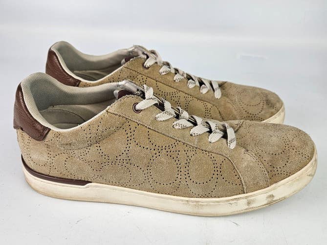 Coach Clip Low Top Sneaker Shoe Men's Size: 10D Beige G5111