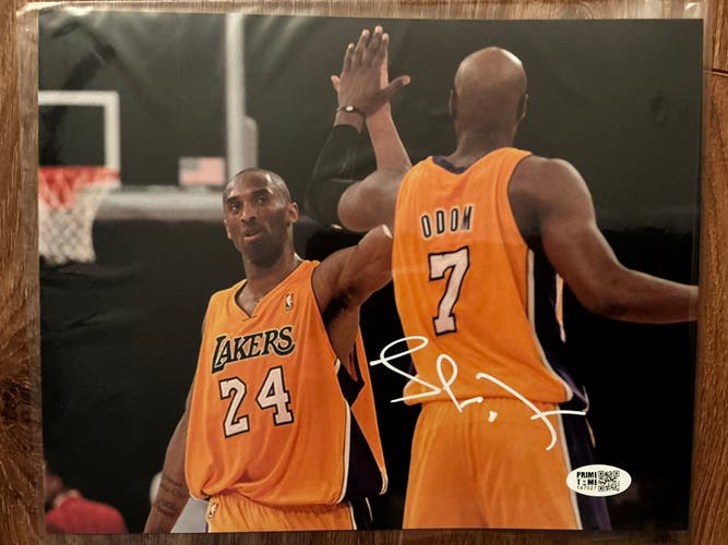 Lamar Odom Autographed Signed 8x10 Photo High Five Kobe Lakers NBA PrimeTime COA