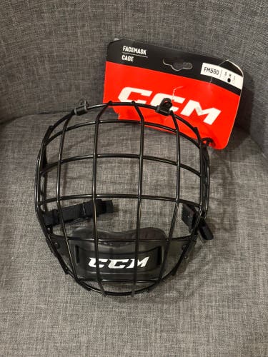 CCM FM580 Hockey Face Mask Cage Senior Medium Black New with Hardware