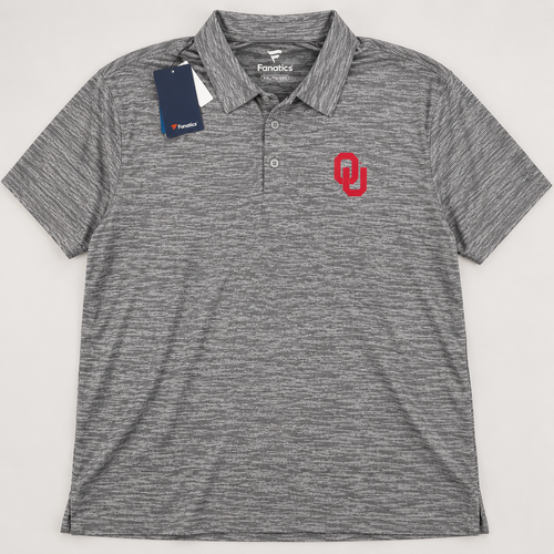 NWT Fanatics Oklahoma Sooners Men's Polo Shirt Gray Heather - Size 4XL - NEW