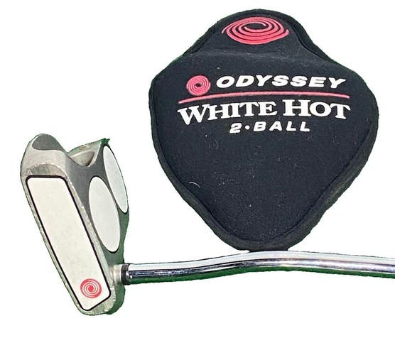 Odyssey White Hot 2-Ball Mallet Putter RH Steel 34" New Mid Grip HC Nice