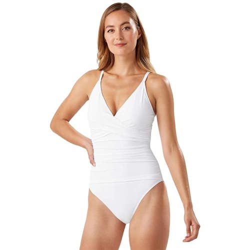 Tommy Bahama Pearl Over The Shoulder Cross Front Swimsuits Womens 10 GBO4545