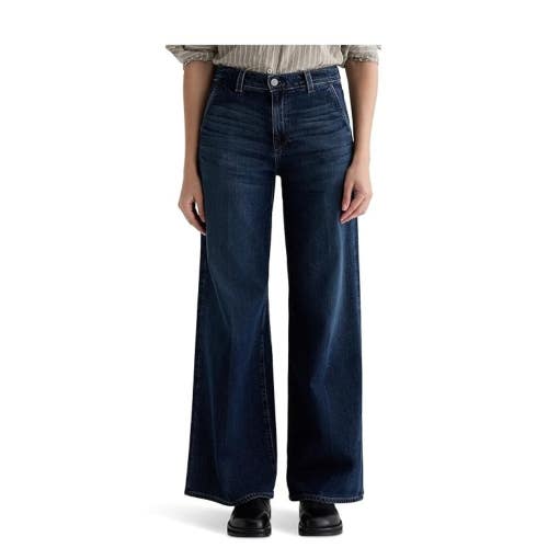 AG Jeans Stella Mid Rise Wide Leg Palazzo Jeans Womens 26 Blue Cotton GBO4521