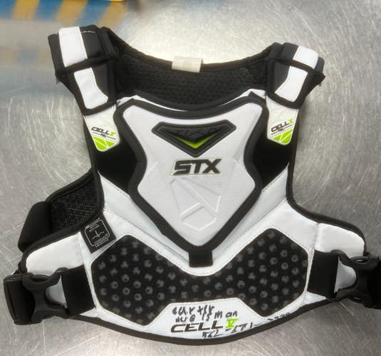 Used STX CELV Lacrosse Shoulder Pads White SM 11497-S000162449