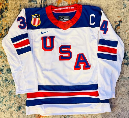 NEW Auston Matthews Team USA Olympic Hockey Men's Jersey Stitched Size L