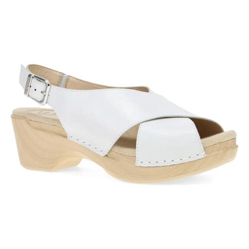 Dansko Sloane Sandals Women's US 9.5-10 White Leather Adjustable Strap ZAP2944