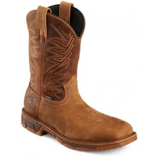 Irish Setter Marshall Men 10 Brown Leather Safety Toe Western Work Boot ZOGG4328