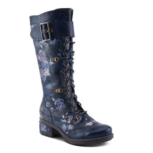 L'Artiste by Spring Step Kisha-Boss Boots Women's 5.5-6 Navy Leather ZOGG4227