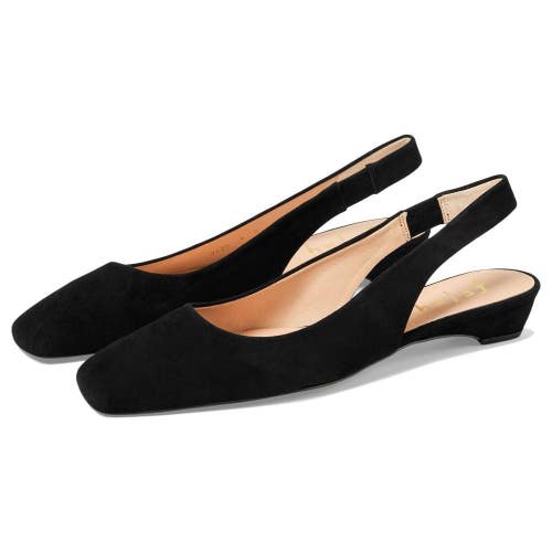 French Sole Mischa Slingback Women's 8 M Black Suede Square Toe Flat ZOGG4312