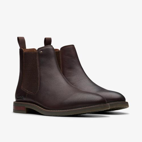 Clarks Jaxen Easy 26179435 Boots Men's 8 M Brown Tumbled Leather Chelsea LIQ1931