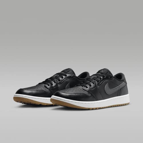 Nike Air Jordan 1 Low G DD9315-005 Men's 8 Black Gum Leather Golf Shoes LIQ1972