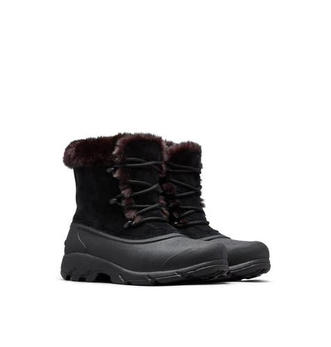 Sorel Snow Angel Women's 8M Black Faux Fur Cuff Waterproof Winter Boots ZOGG4285