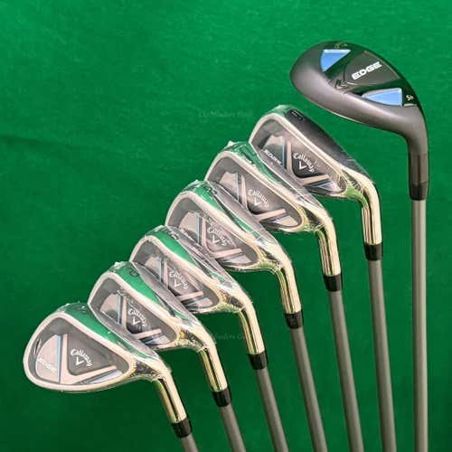NEW Callaway Edge 5H, 6-PW,SW Iron Set Factory Edge 75G Graphite Regular w/HC