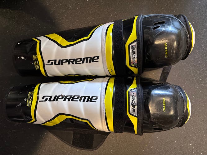 Senior Bauer Supreme Matrix 16" Shin Pads (Used)