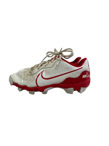 Used Nike Alpha Huarache Keystone Jr 4.5 BB/SB Cleats White And Red 11692-S000158746