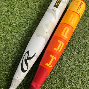 Easton Hype Fire + Rawlings Icon 2025 USSSA Bat Combo Bundle (-5)