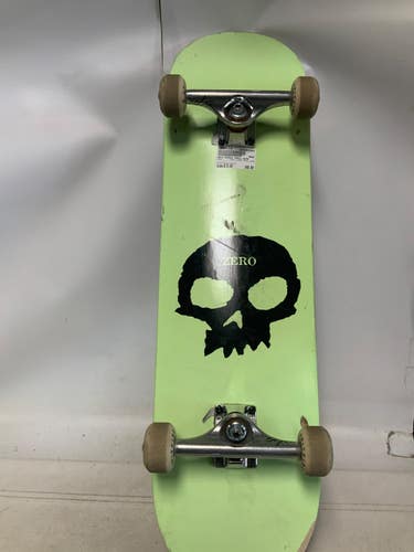 Used Zero SINGLE SKULL GLOW Complete Skateboard Optic Yellow 8 1/2" 11823-S000041845